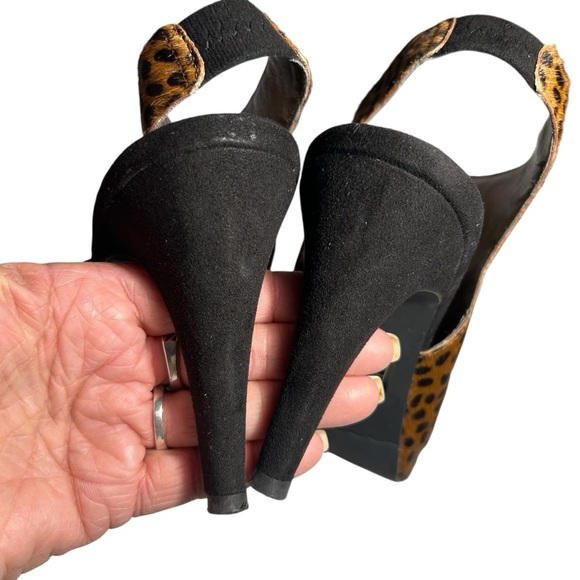 MODA Cheetah Print Peep Toe Heels Sz 10M - Picture 11 of 12